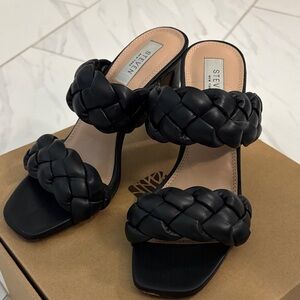 Steve Madden Black Braided Heels